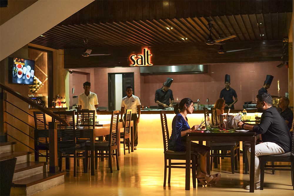 The menu Salt Restaurant at Terrace Green Hotel Negombo includes international and local cuisine. Food for all seasons!